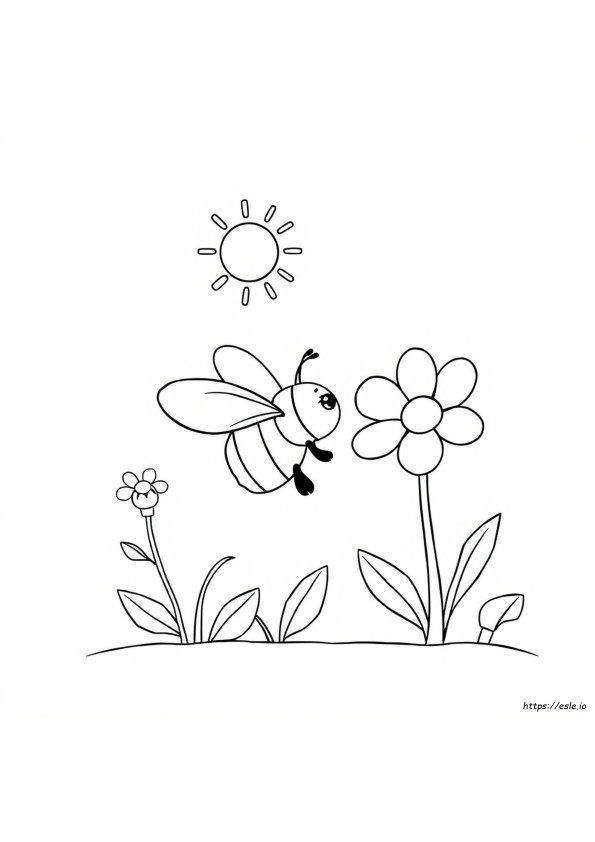 Cartoon Bee Coloring Page