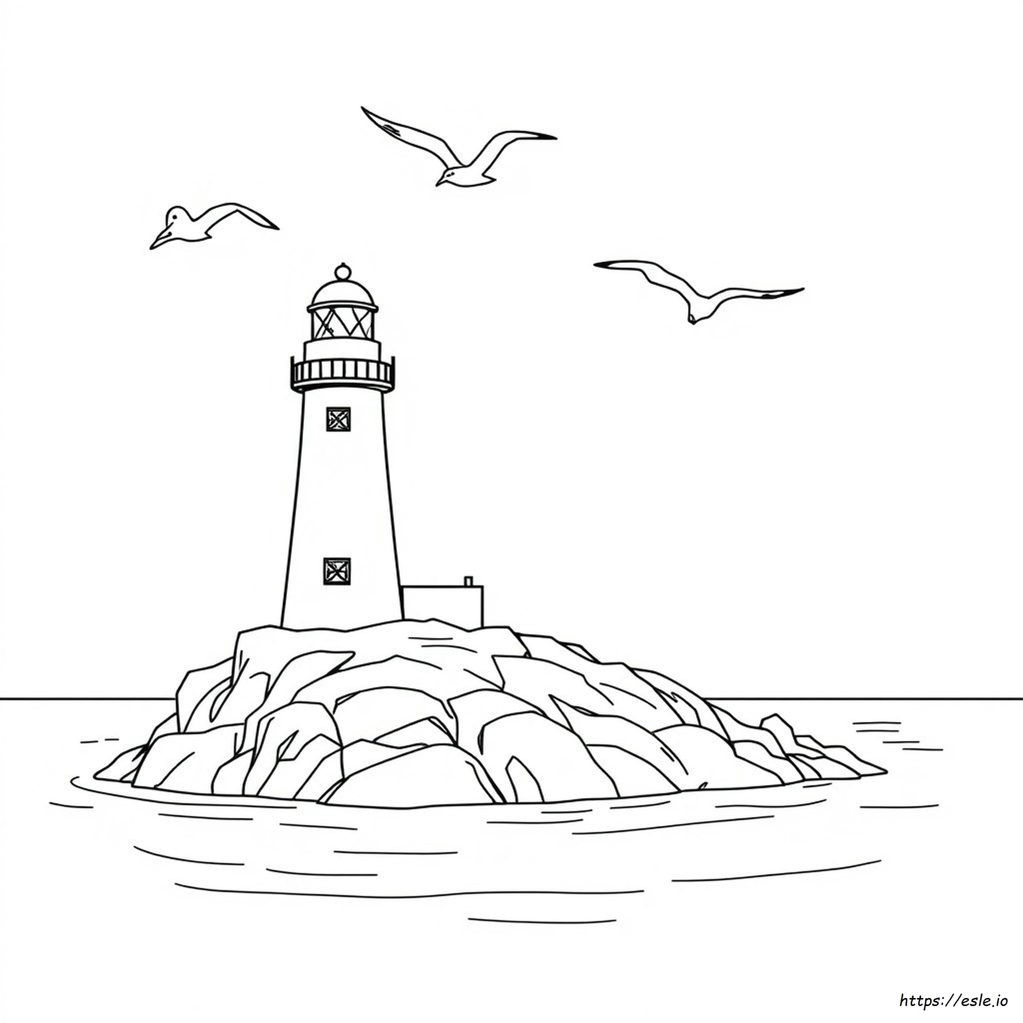 Einfache Leuchtturm Ausmalbilder