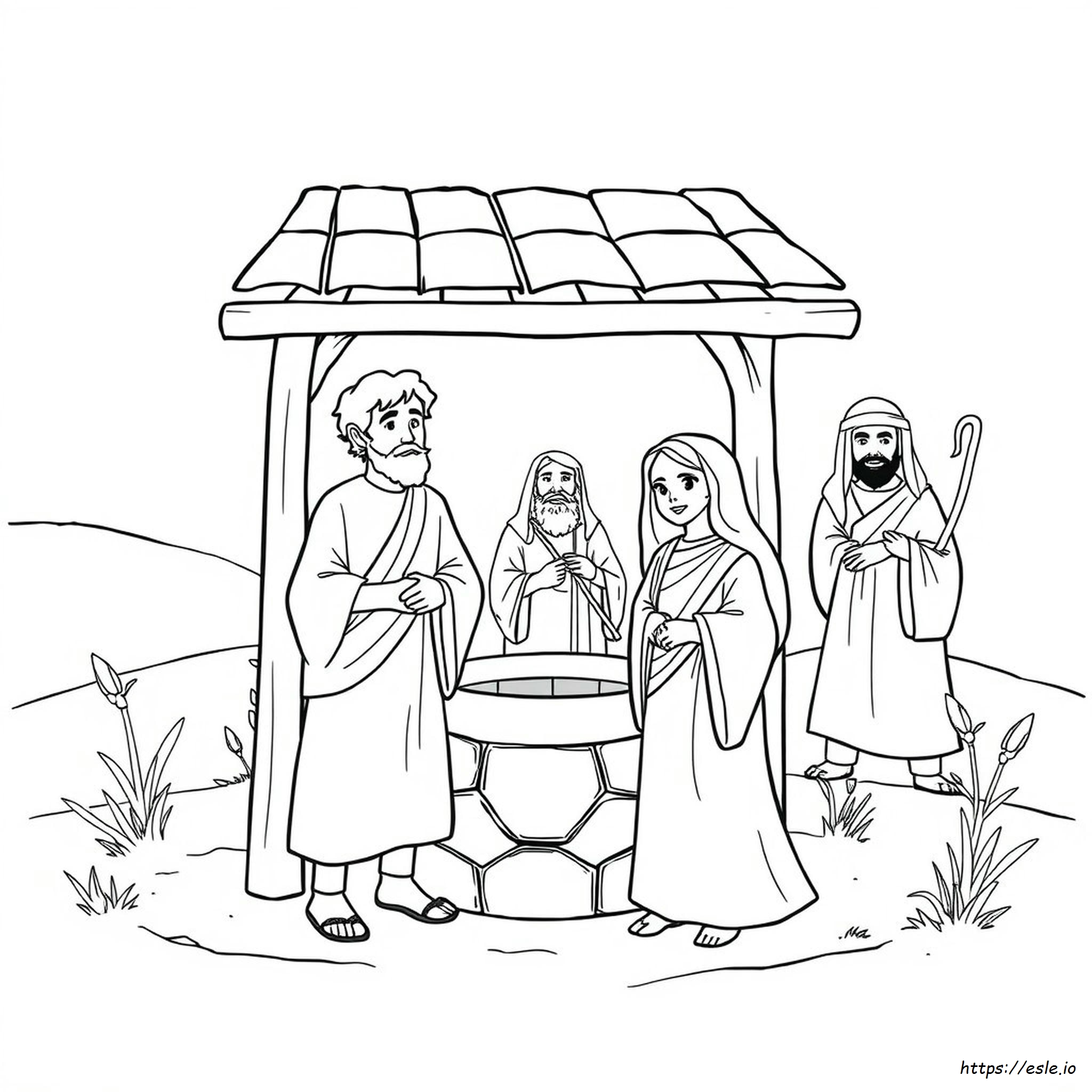 Coloriage Isaac Et Rebecca À Imprimer