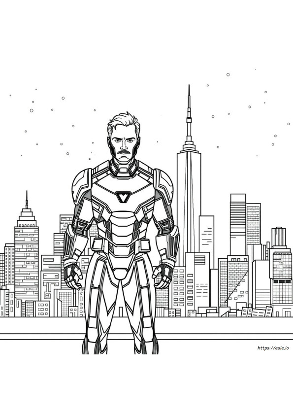 Tony Stark Colouring Pages
