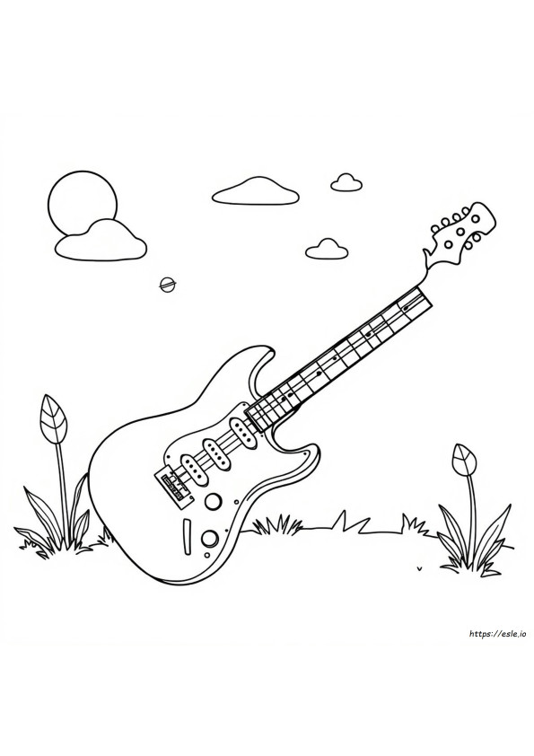 Electric Guitar Coloring Sheet