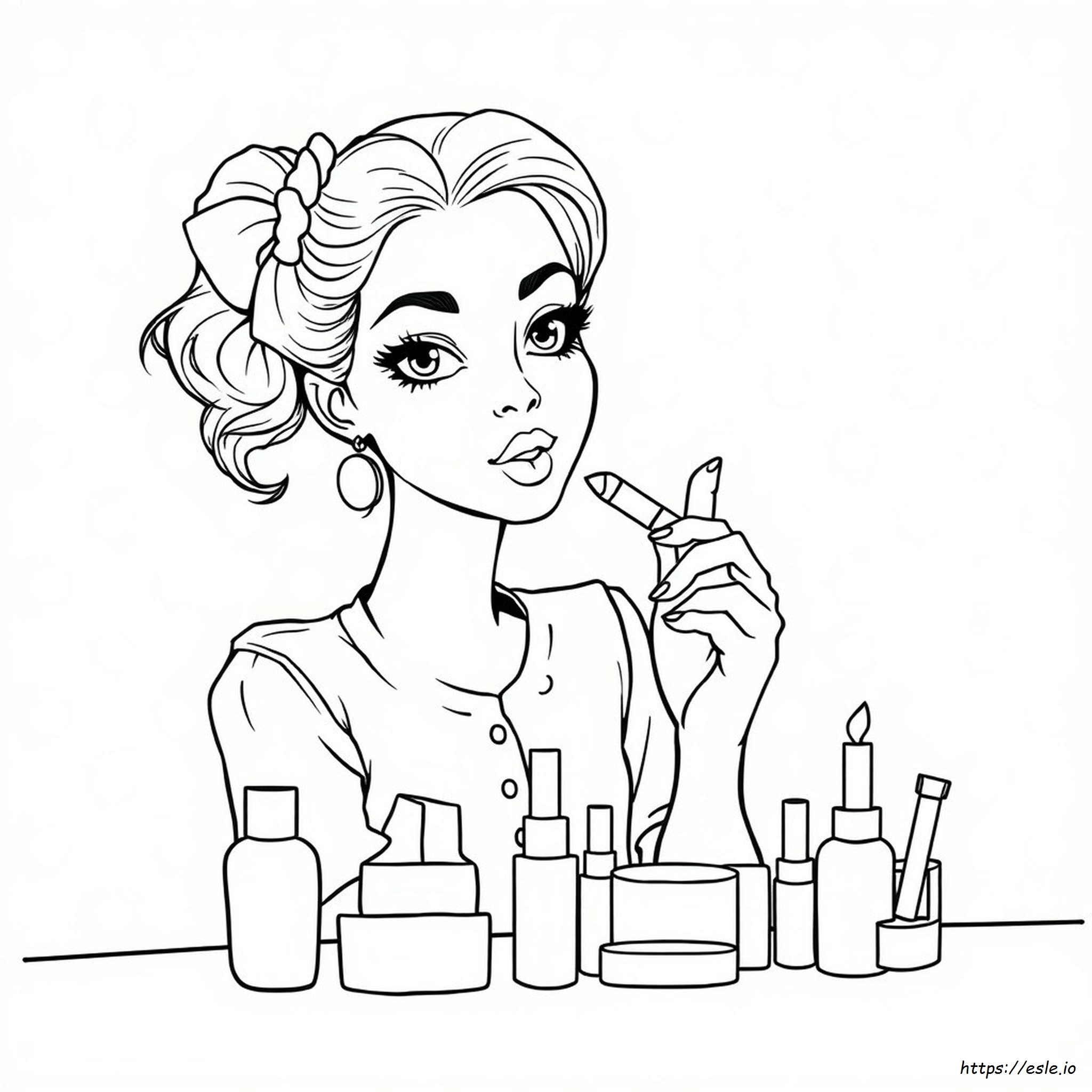 Preppy Makeup Coloring Pages