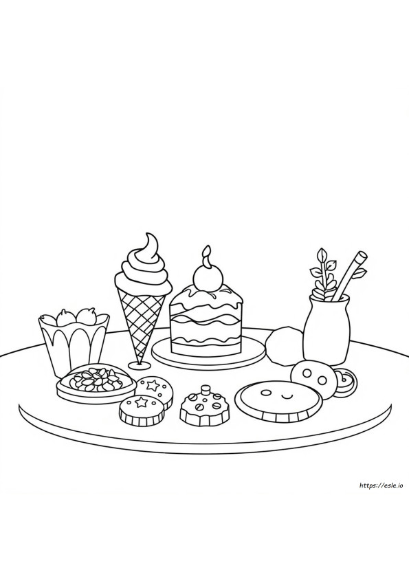 Dessert Colouring Pages