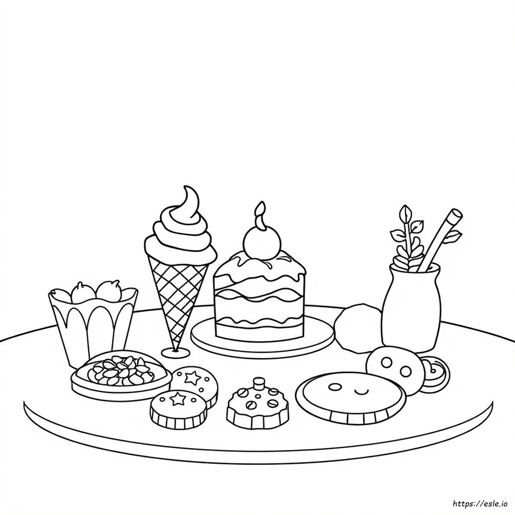 Gambar Mewarnai Makanan Penutup