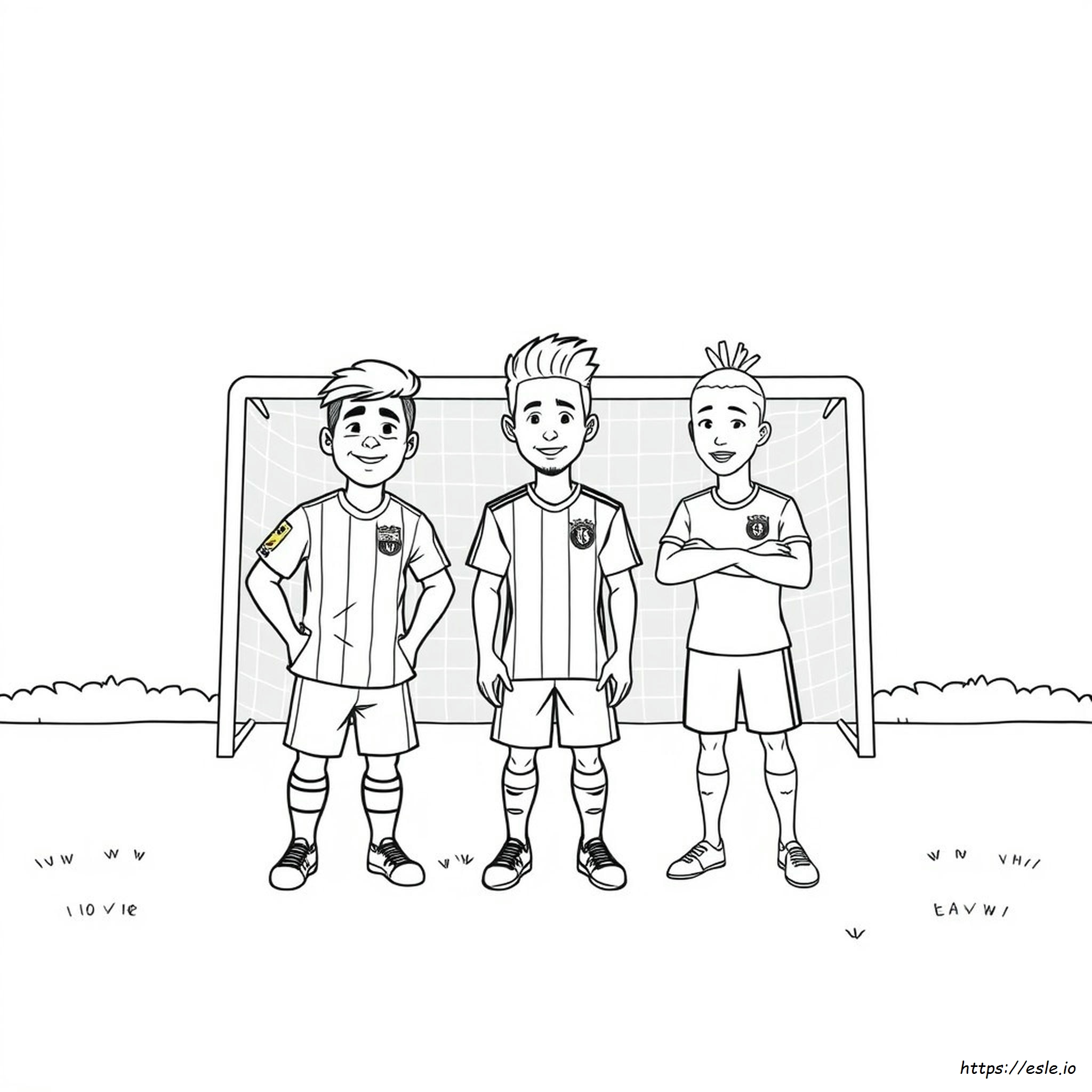 Messi Neymar Drawing Mbappe Coloring Pages