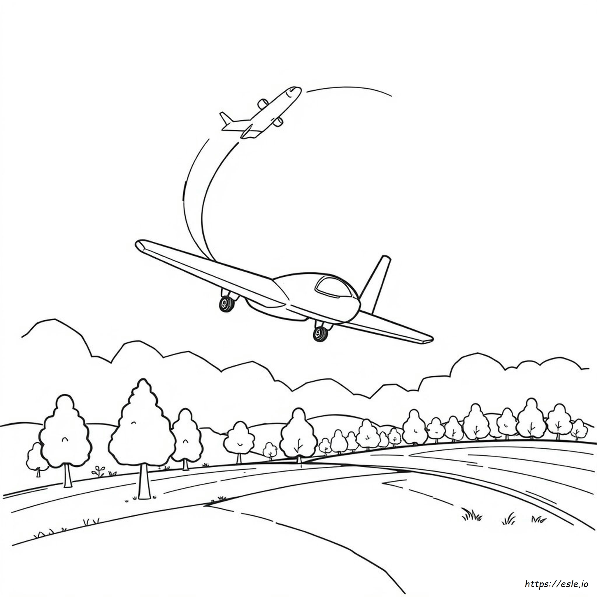 Páginas Para Colorear: Avión Cayendo Dibujo Fácil
