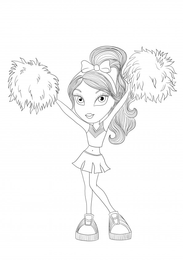 Cheerleading pom poms free downloadable sheet to color