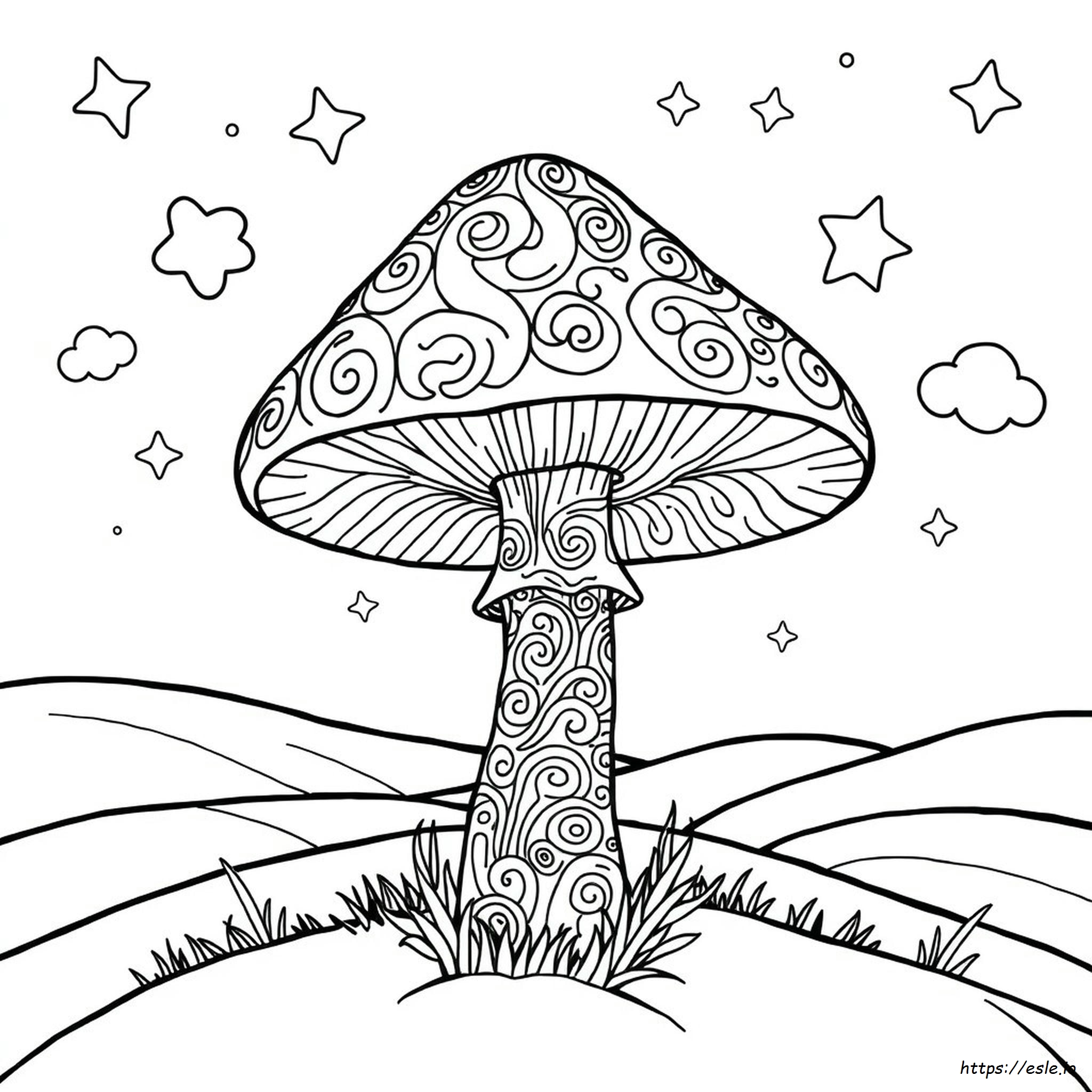 Trippy Mushroom Coloring Pages For Adults