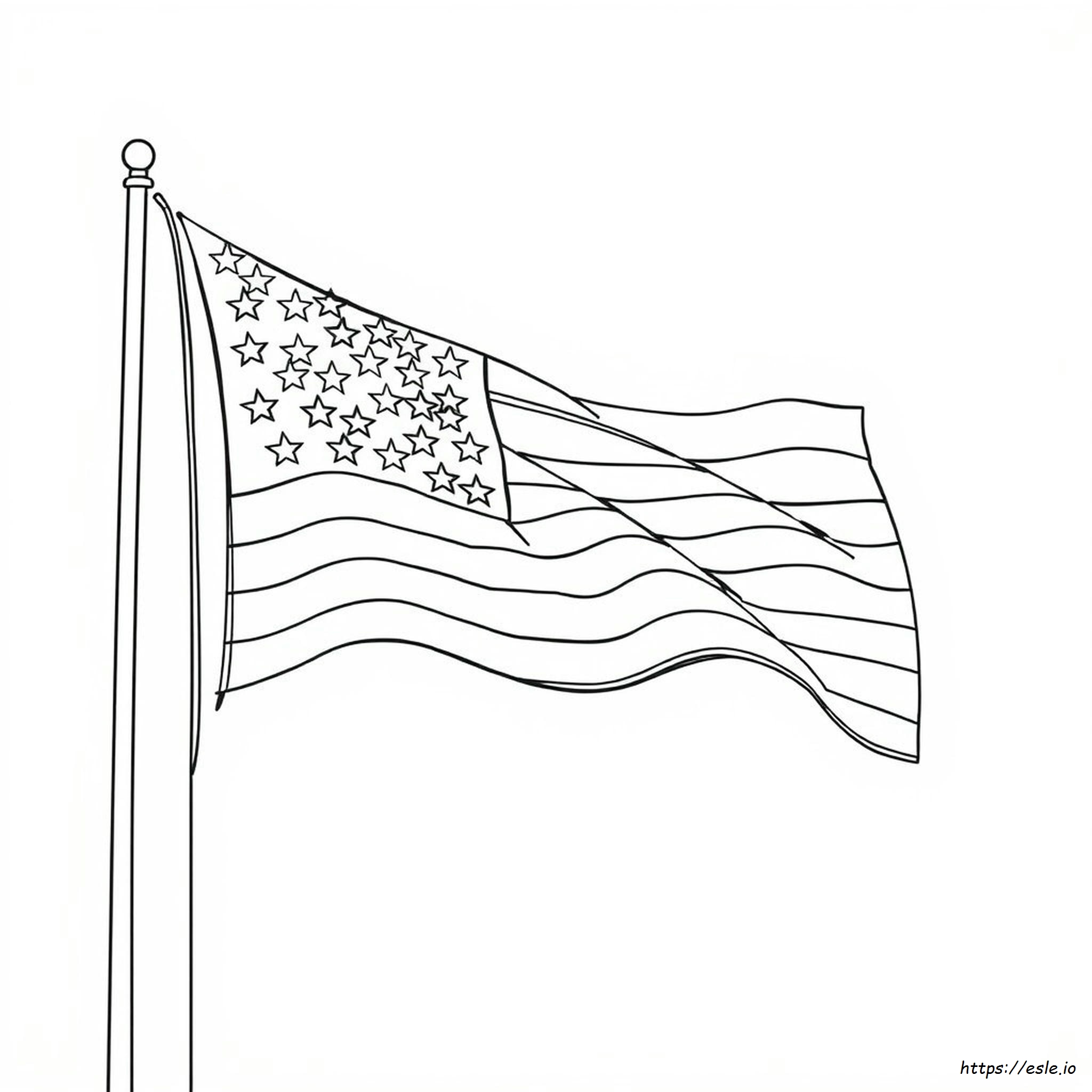 American Flag Coloring Page