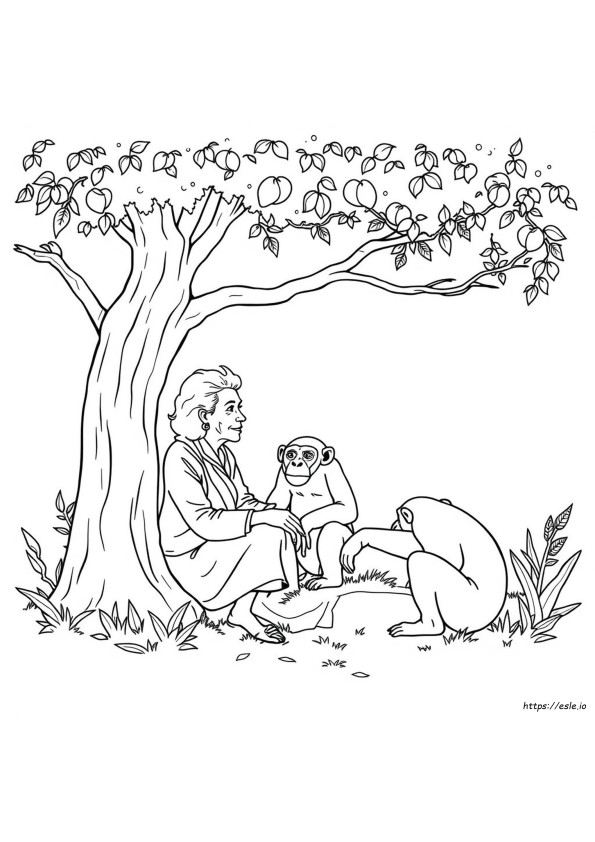 Jane Goodall Coloring Page