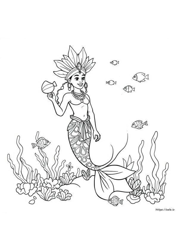 African American Mermaid Coloring Pages
