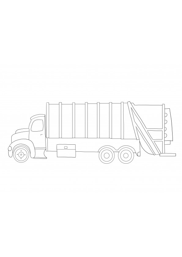 A huge garbage truck free coloring image to download or print