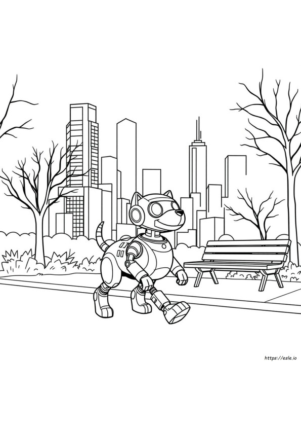 Robot Köpek Boyama Sayfası