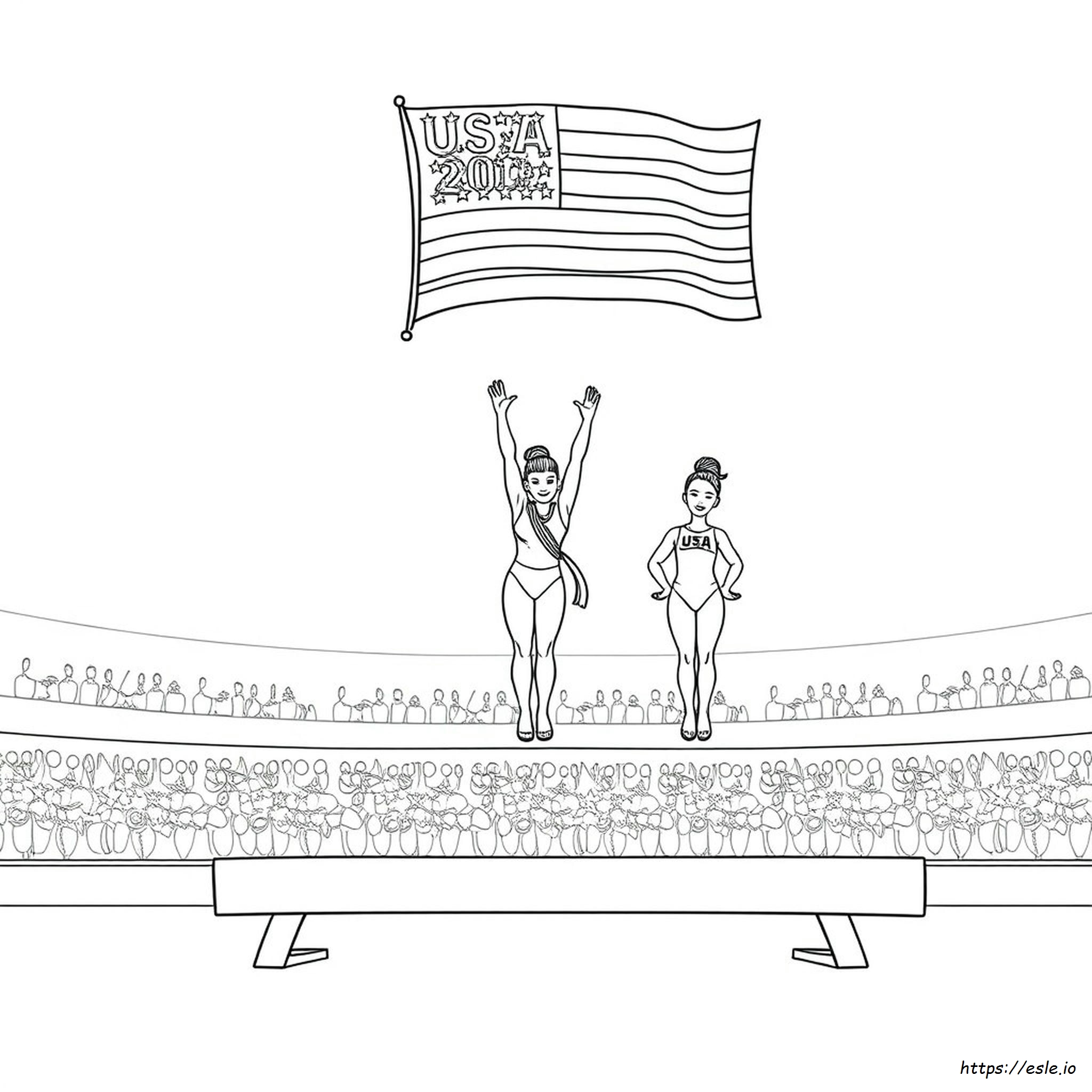 Usa Gymnastics Coloring Pages