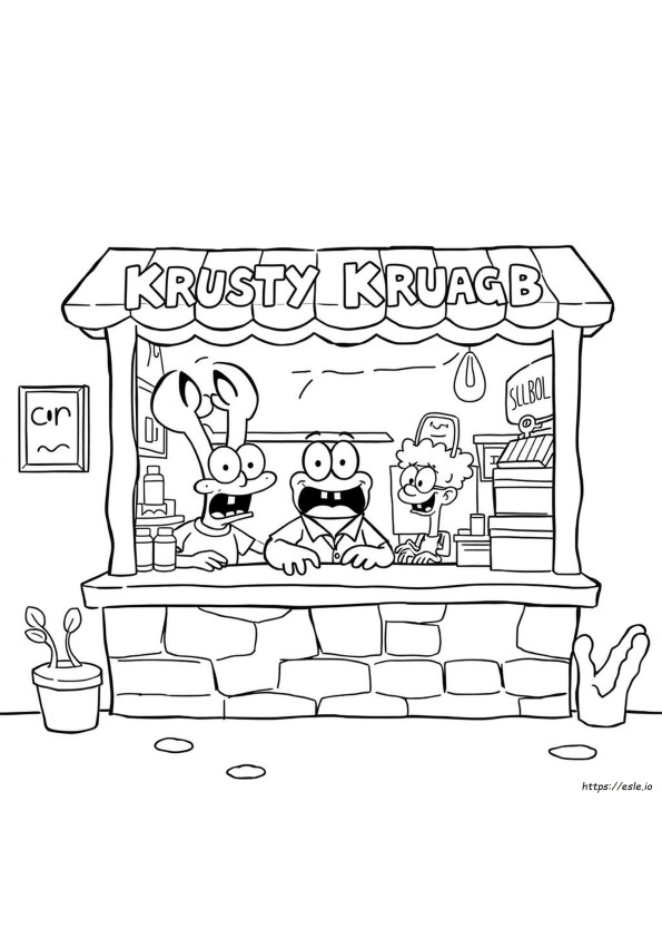 Krusty Krab Coloring Page