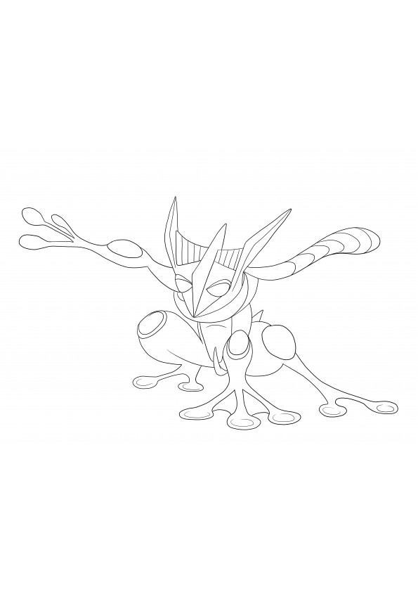 Greninja from the Pokémon computer game free to print and simple to color