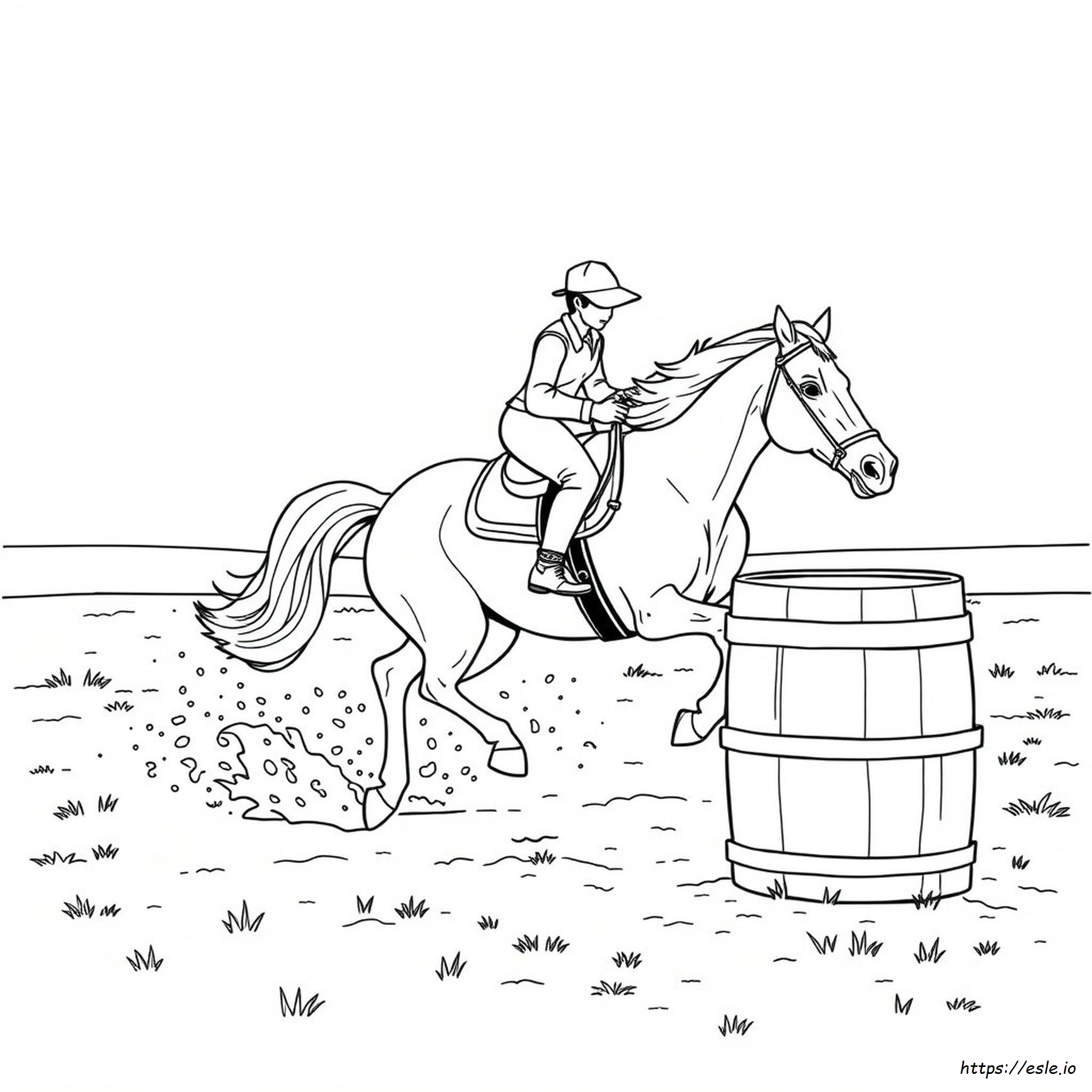 Horse Barrel Racing Coloring Pages