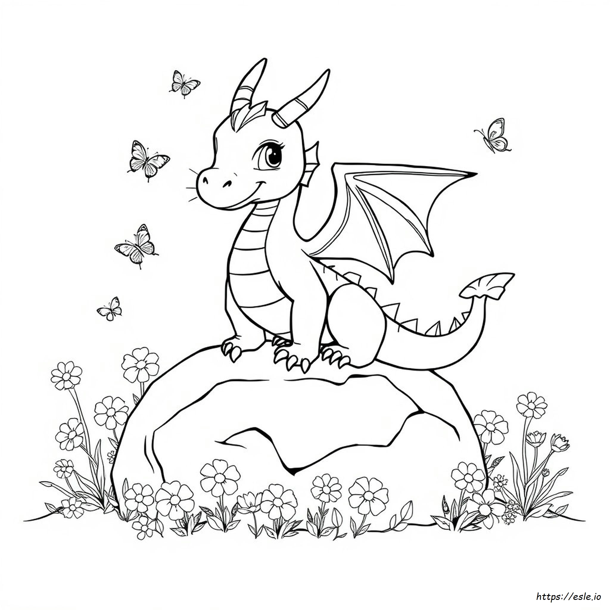Lindo Dragón Para Colorear Gratis
