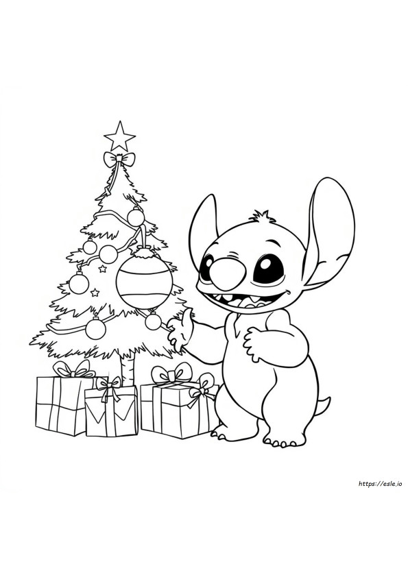 Stitch Christmas For Coloring