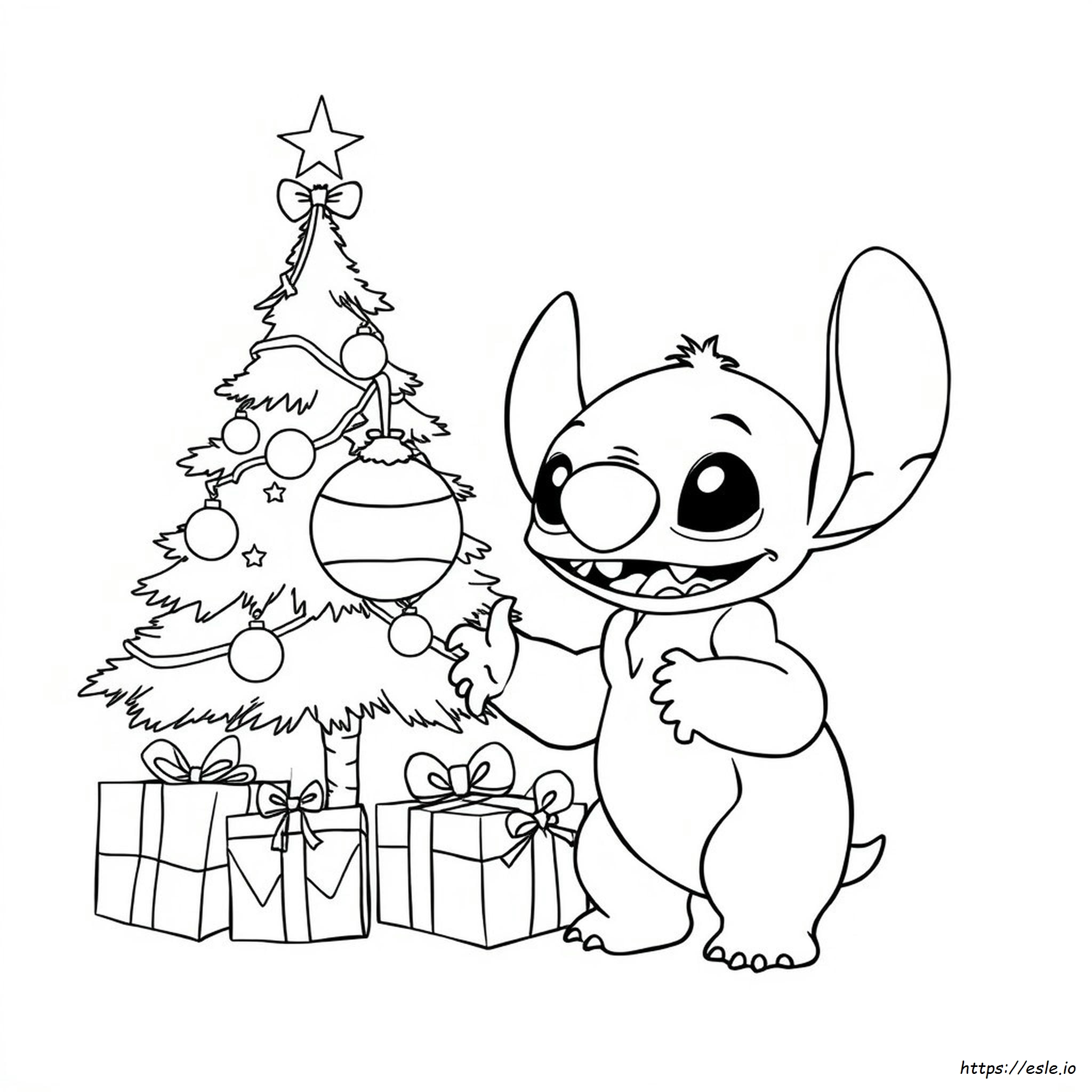 Stitch Navidad Para Colorear