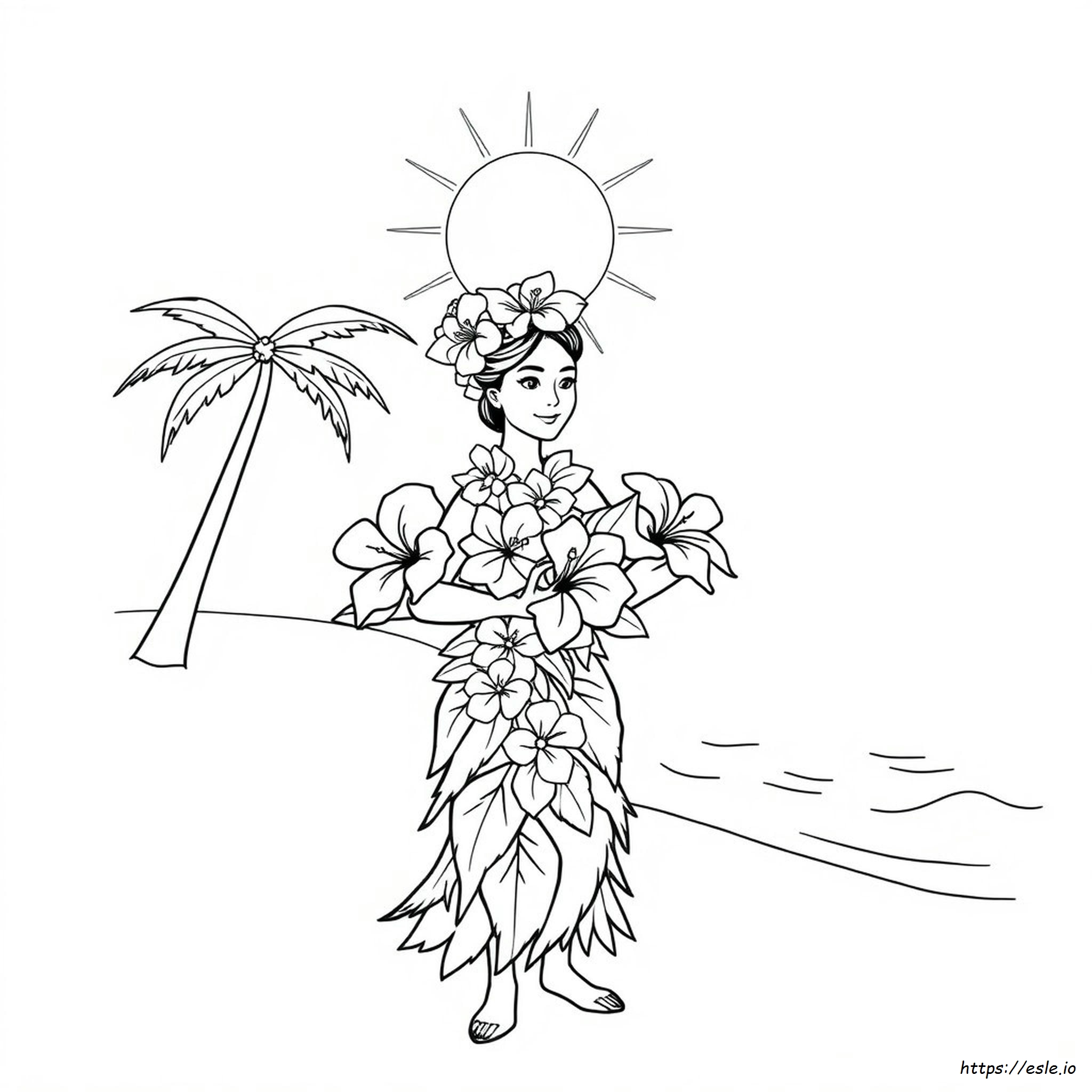 Hawaiian Flower Coloring
