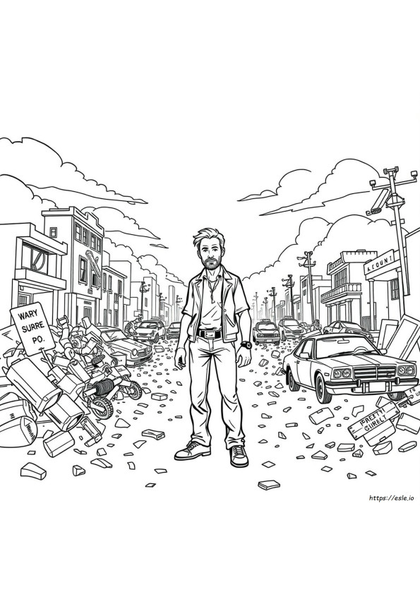 Halaman Mewarnai Rick Grimes
