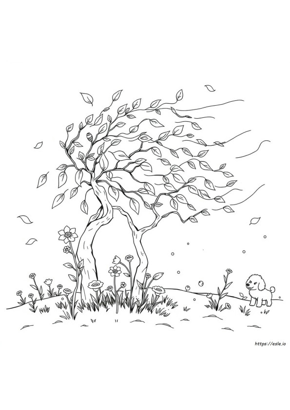 Windy Weather Coloring Pages