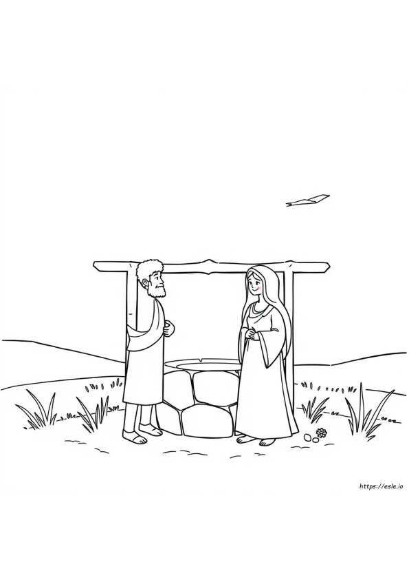 Jacob Meets Rachel Coloring Page