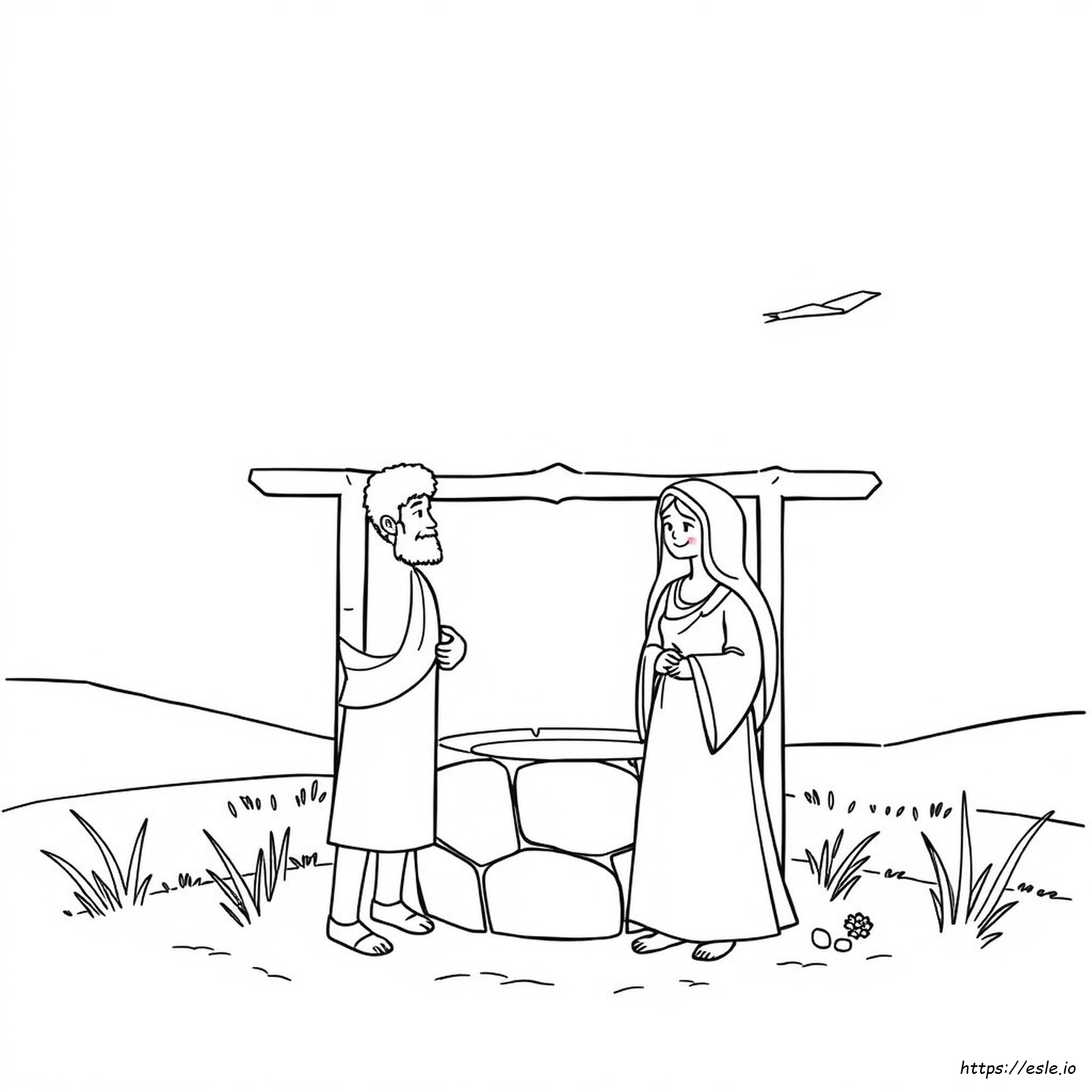 Jacob Meets Rachel Coloring Page