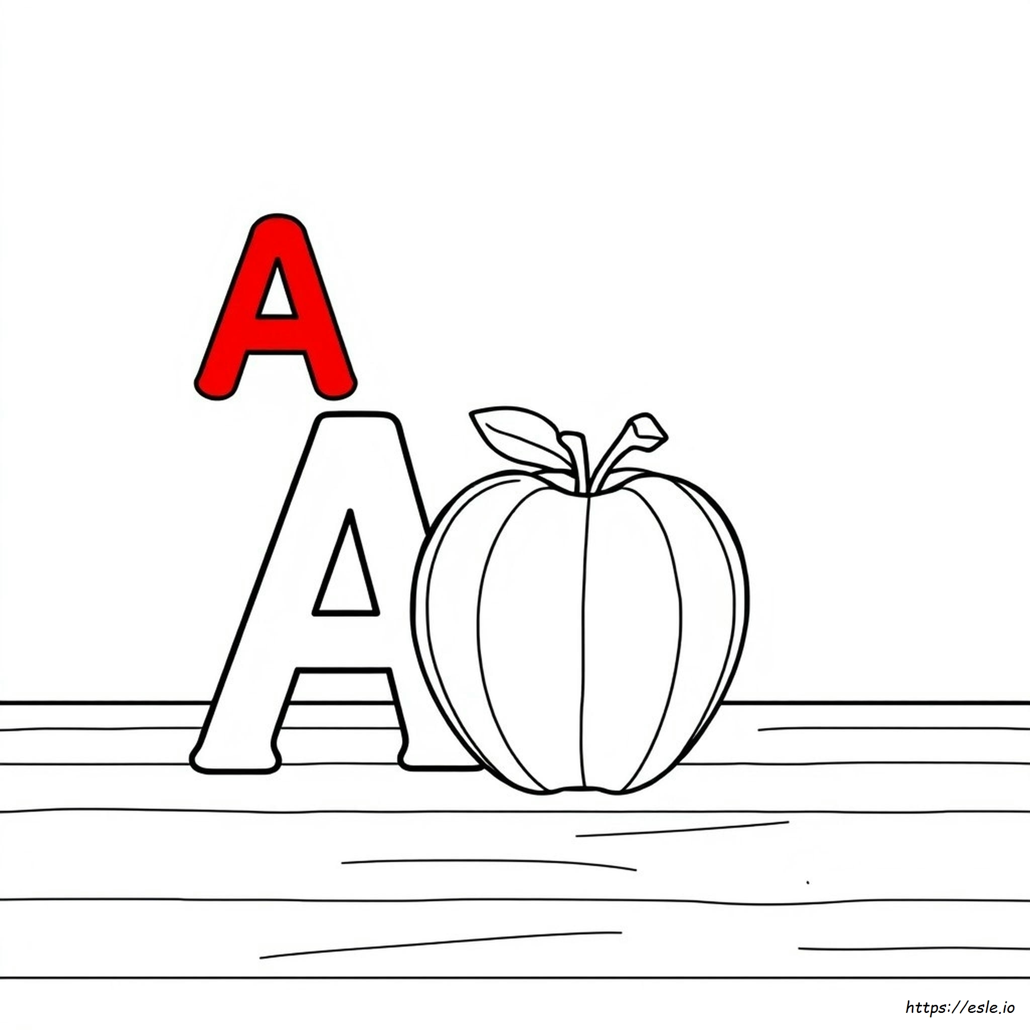 Coloriage La Lettre A Et La Pomme À Imprimer Gratuit