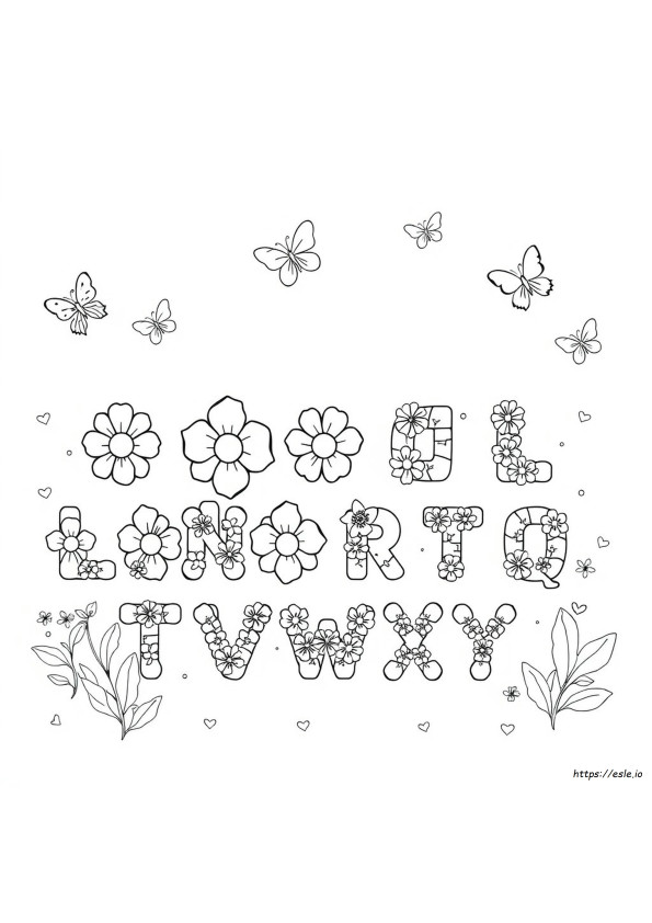 Bloemen Alfabet Kleurplaten