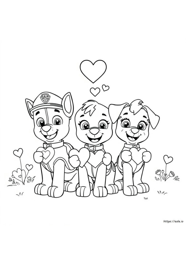 Kostenlos Paw Patrol Valentinstag Ausmalbilder Zum Ausdrucken