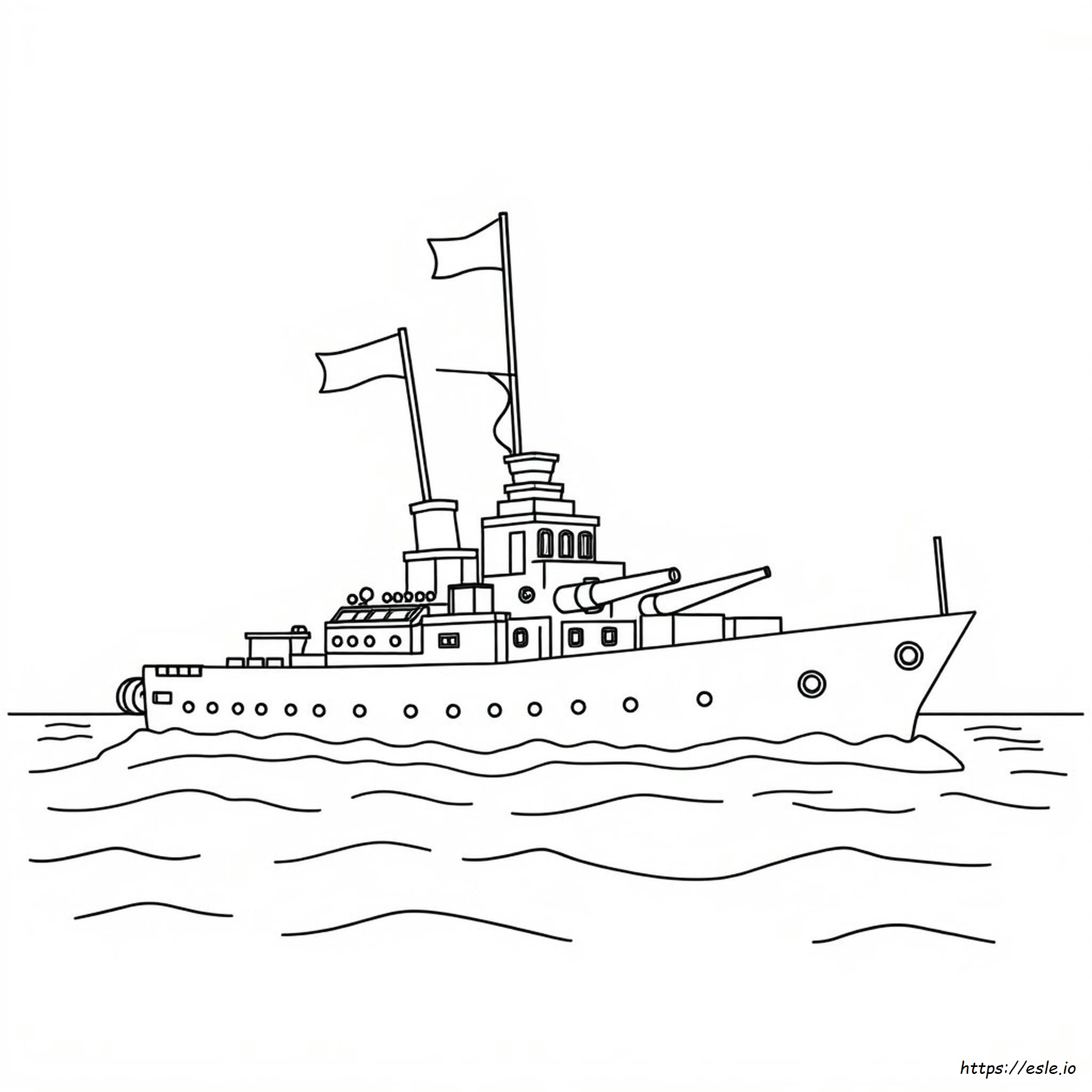 Barco De Guerra Para Colorear