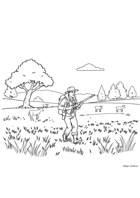 Hunter Colouring Pages