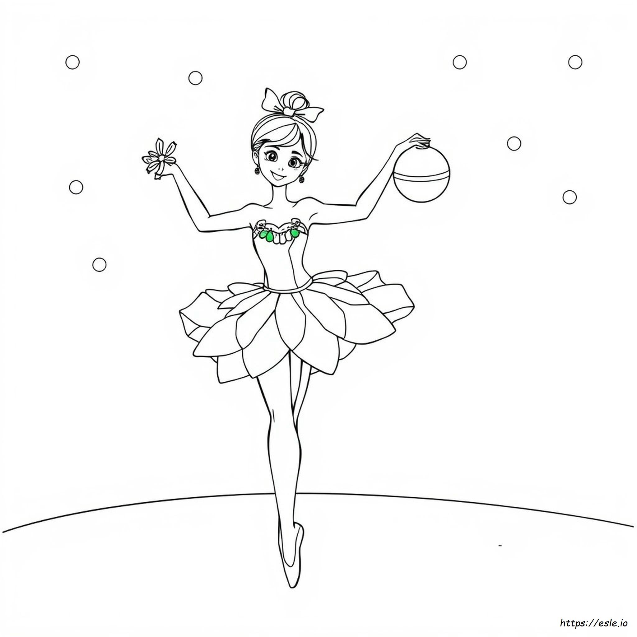 Christmas Ballerina Coloring Pages