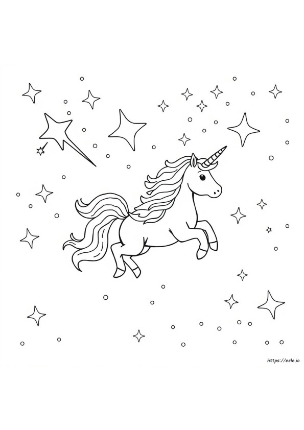 Unicorn Luar Angkasa Gambar Mewarnai