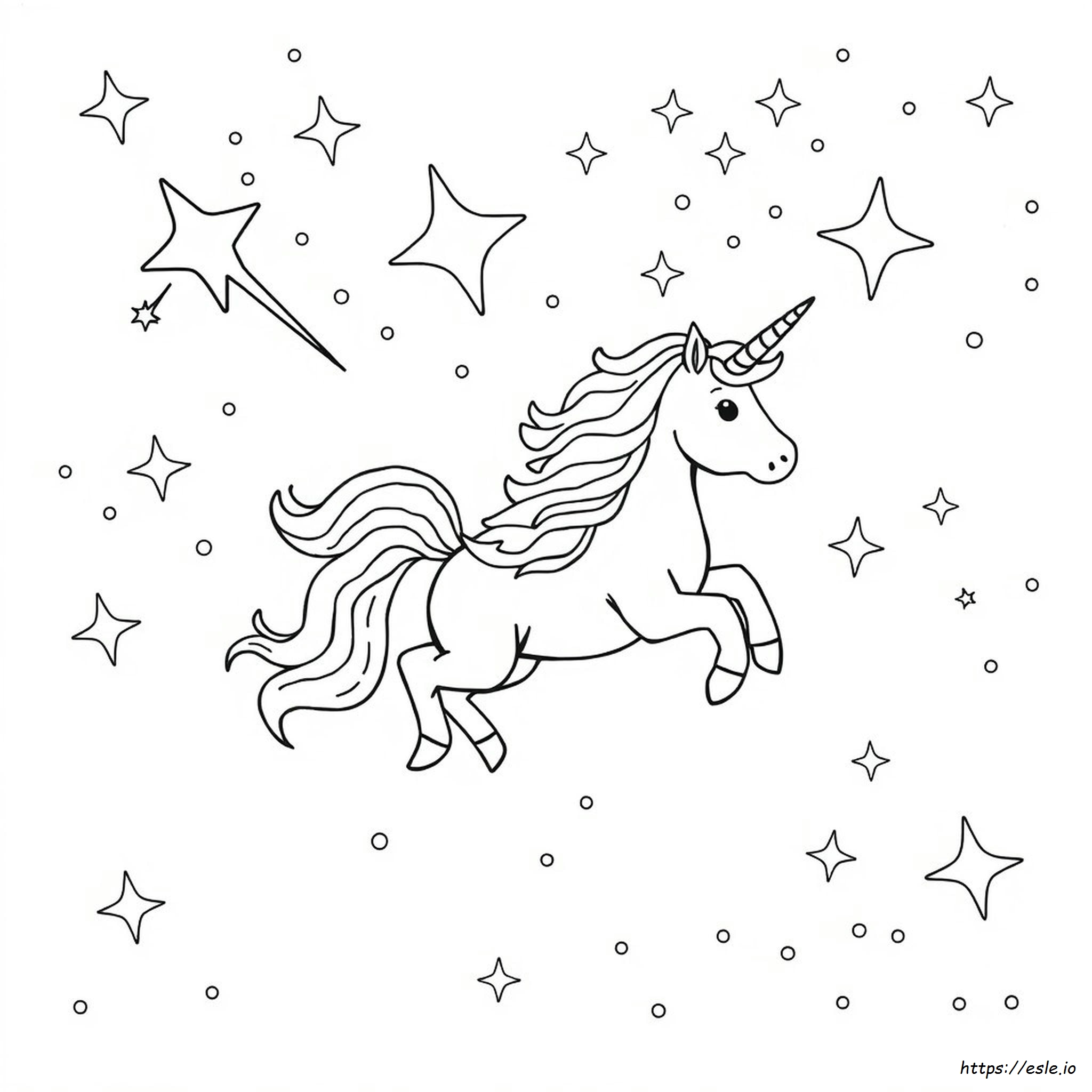 Space Unicorn Coloring Page