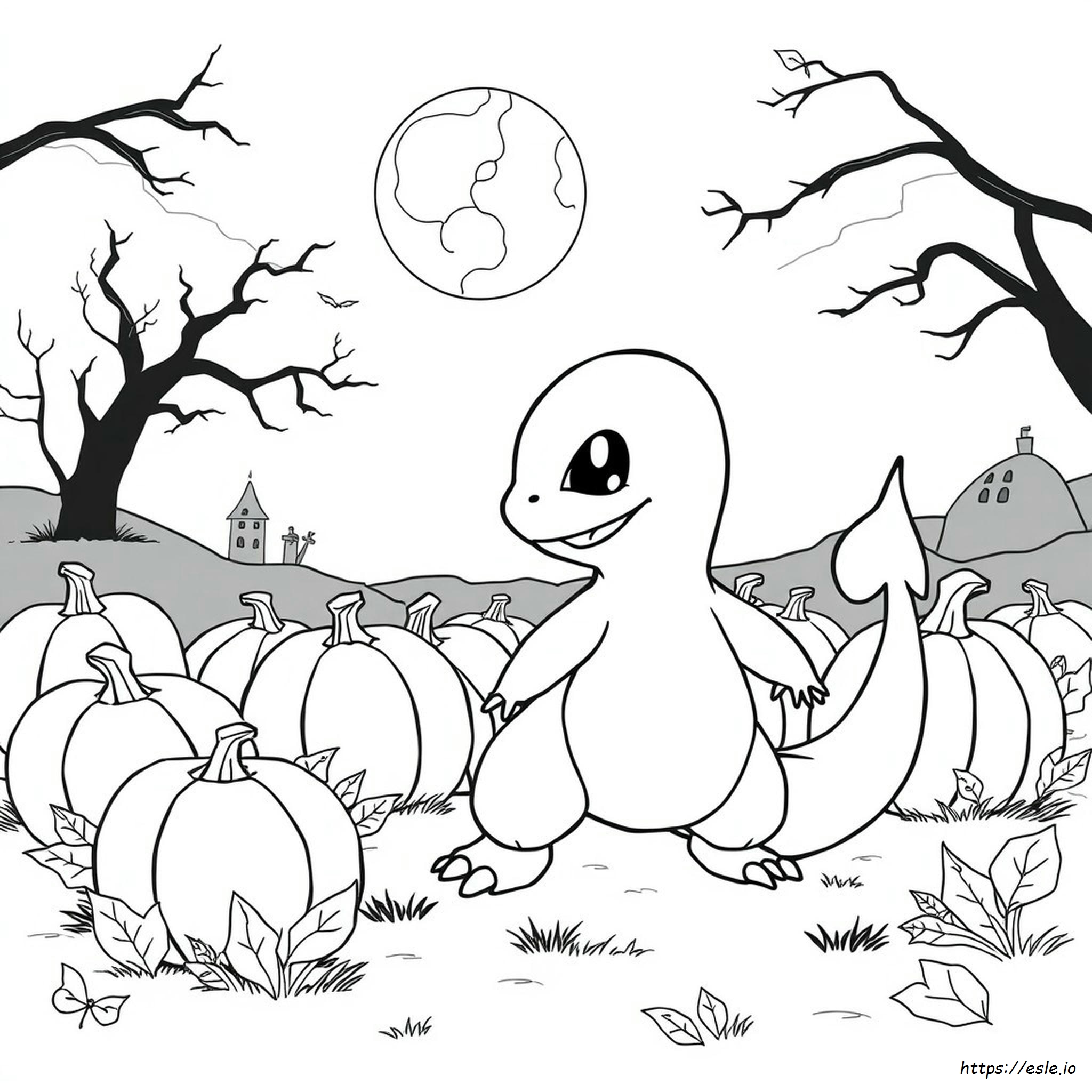 Coloriage Salamèche Halloween