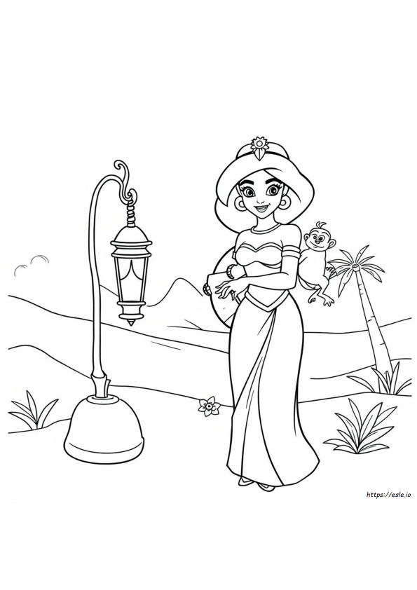 ディズニー プリンセス ジャスミン 塗り絵