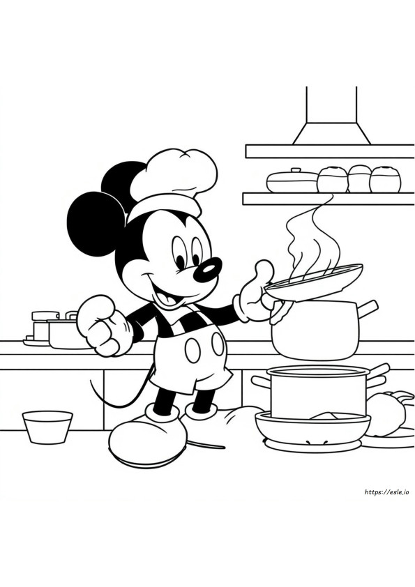 Disegni Da Colorare Di Topolino Che Cucina