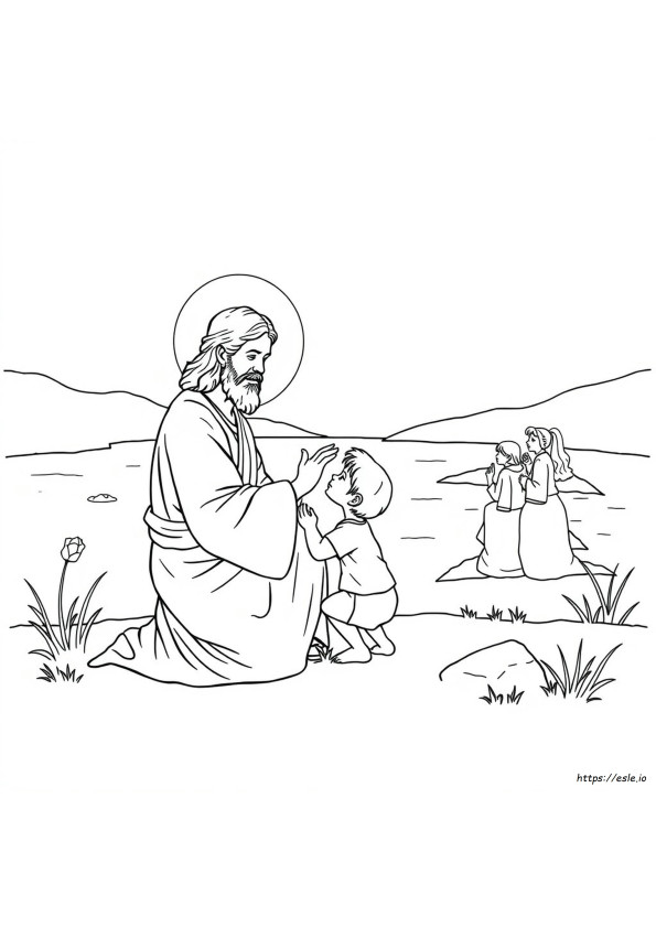 Jesus Cares For Us Coloring Page