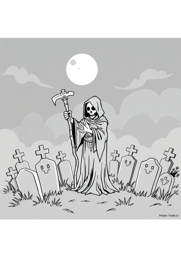 Griezelige Grim Reaper Kleurplaten