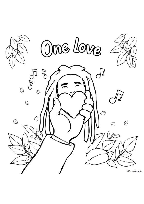 One Love Bob Marley Coloring Pages