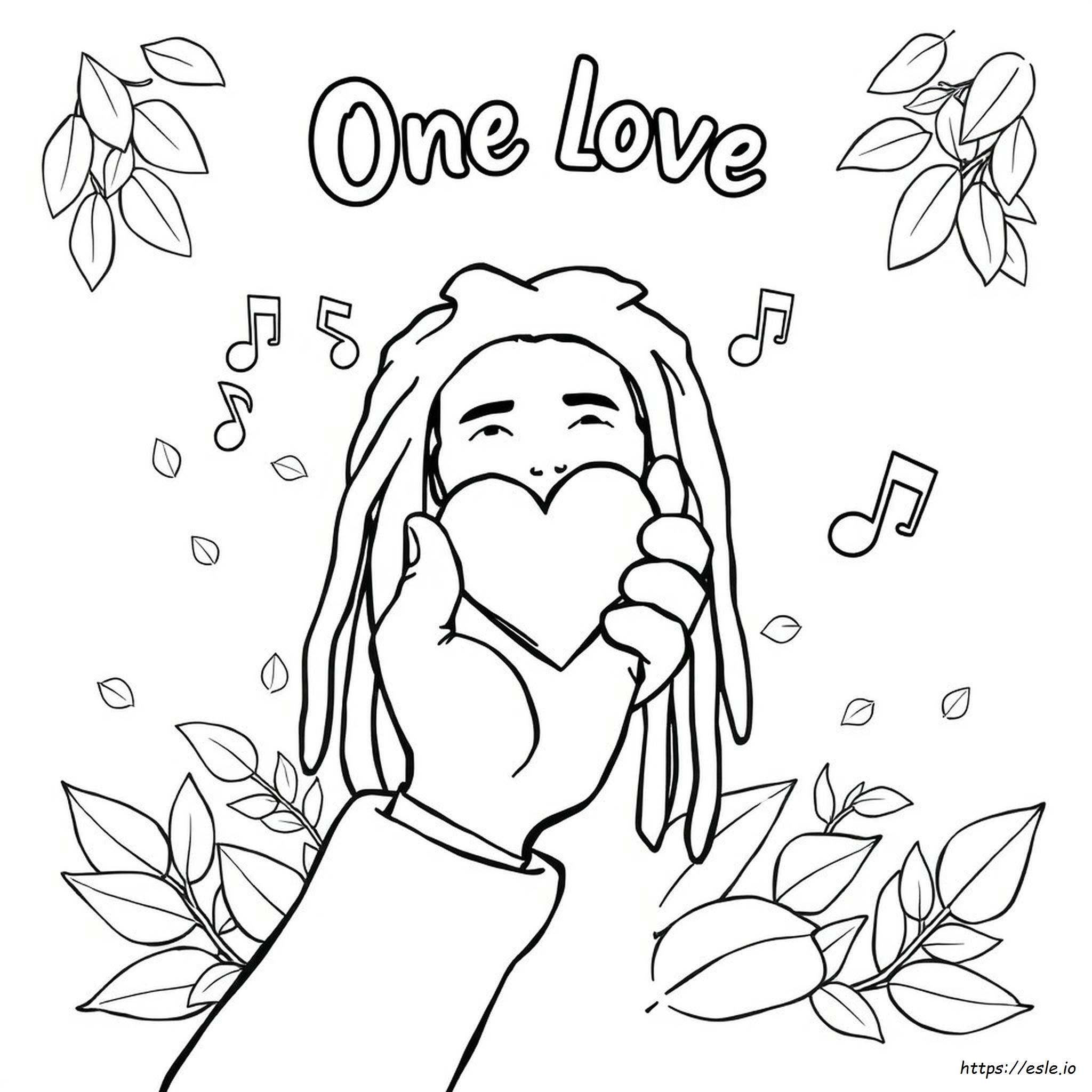 One Love Bob Marley Coloring Pages