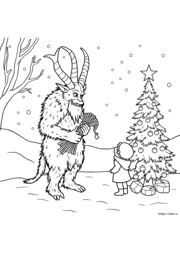 Krampus Colouring Pages