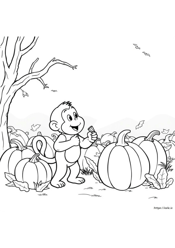 Coloriages Halloween Curious George
