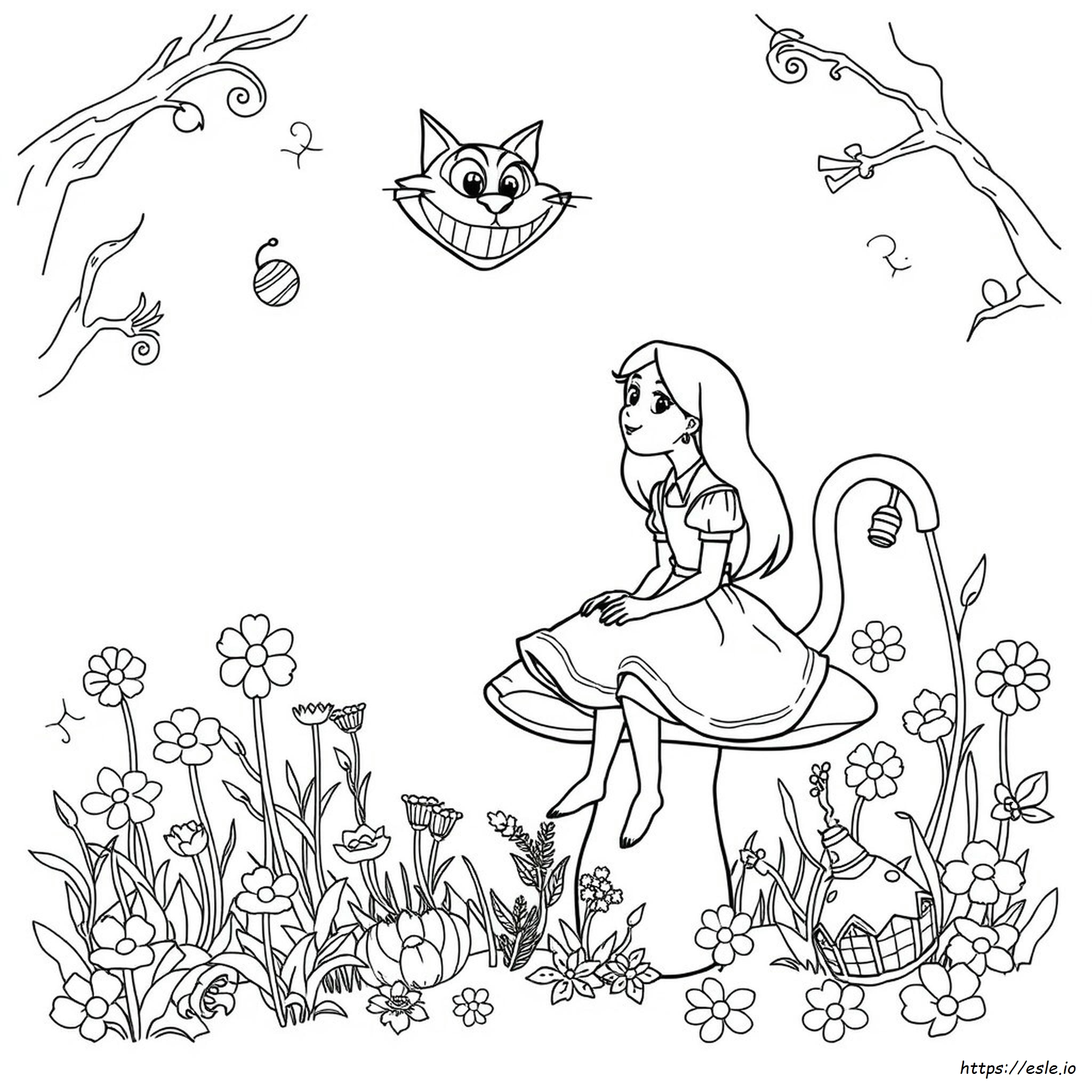 Alice In Wonderland Cheshire Cat Coloring Pages