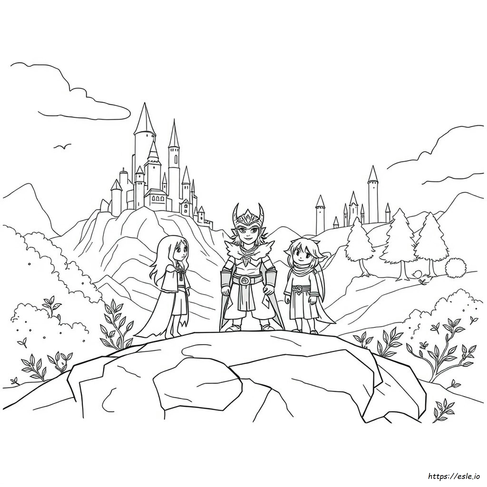 Red Descendants Coloring Page