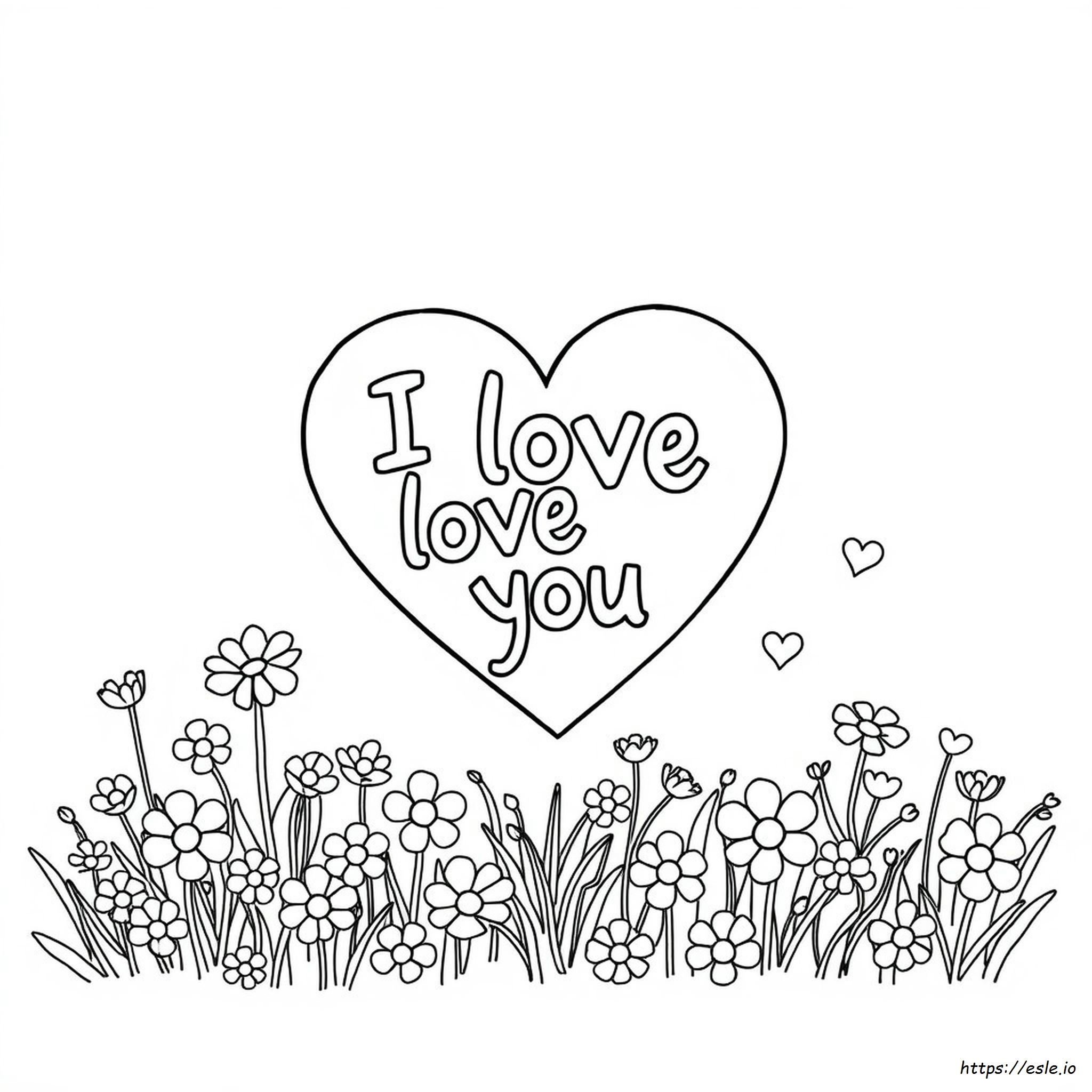 I Love You Colouring