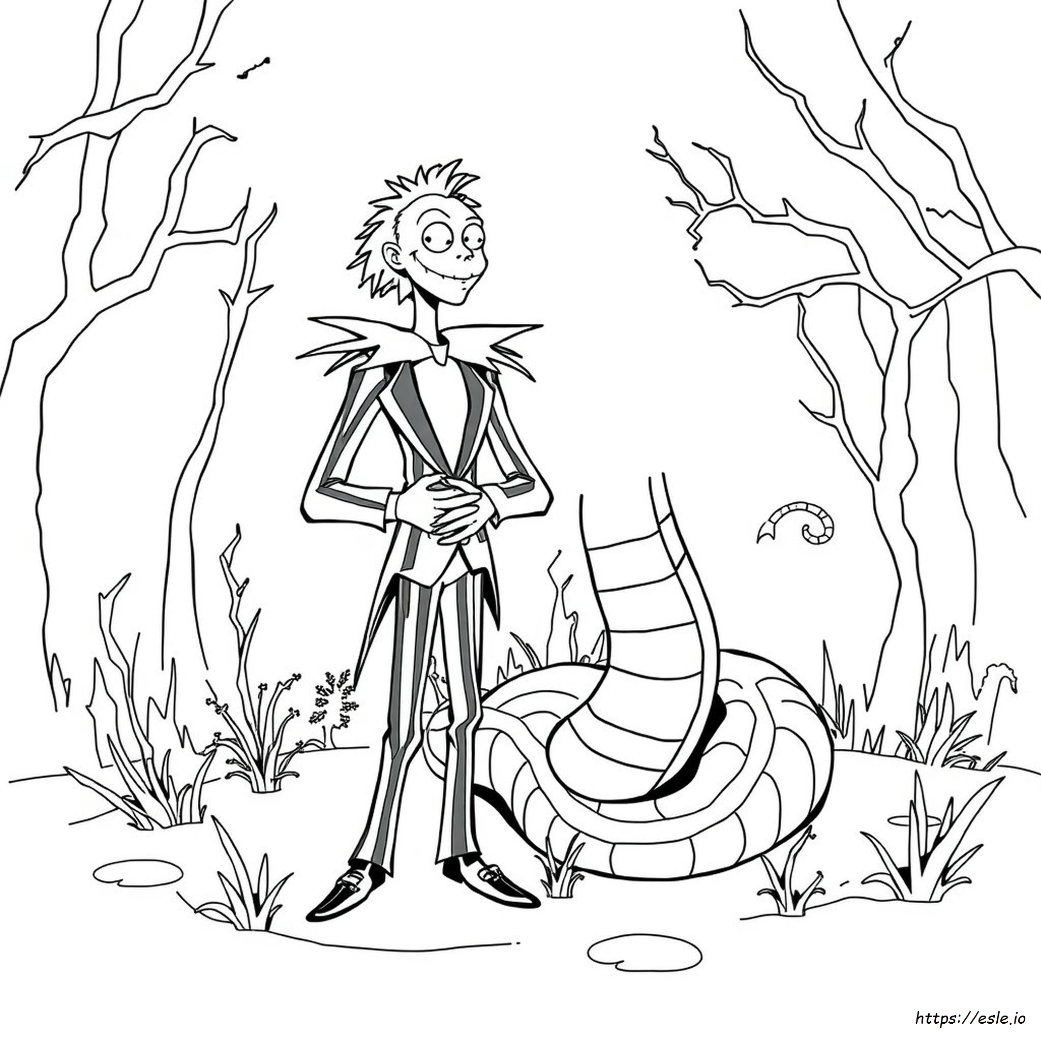Beetlejuice Snake Coloring Page